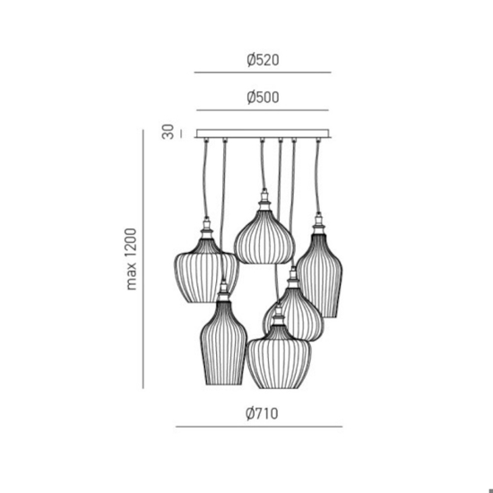 Gea luce cleofe lampadario moderno bianco in vetro