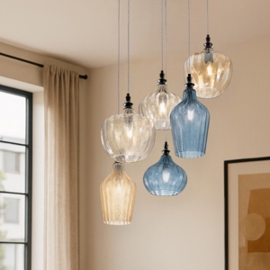 Gea luce cleofe lampadario moderno paralumi colorati