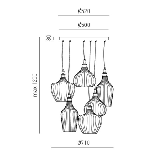 Gea luce cleofe lampadario moderno paralumi colorati