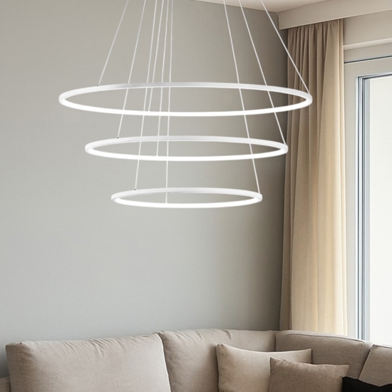 Gea luce erika lampadario moderno led 128w 3000k per salotto
