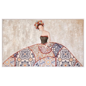 Quadro moderno dama 120x70 tela decorata