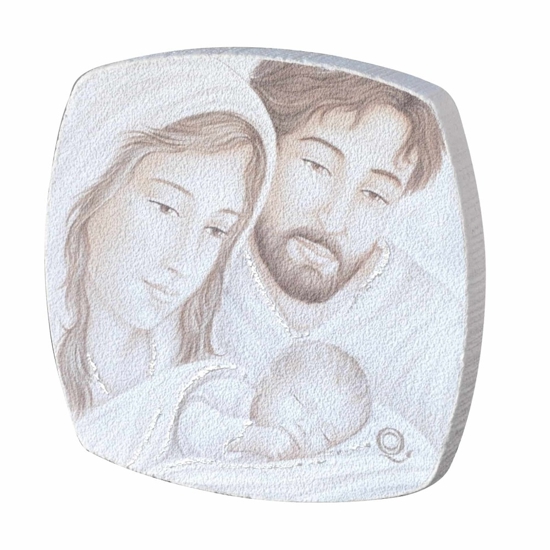 Piccolo capezzale capoletto da comodino 10x10cm sacra famiglia