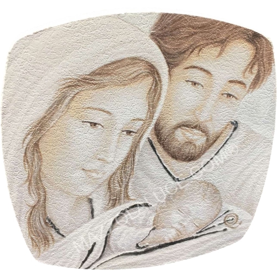 Piccolo capezzale capoletto da comodino 10x10cm sacra famiglia