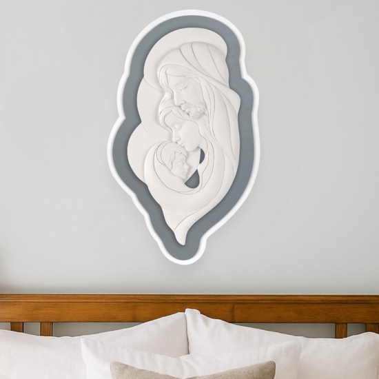 Quadro sacra famiglia capezzale moderno grigio bongelli preziosi