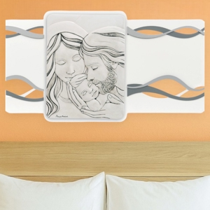 Capezzale moderno sacra famiglia grigio 105x56 bongelli preziosi
