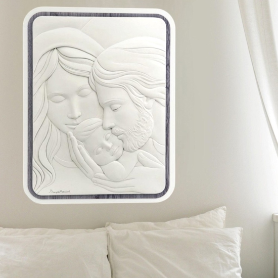 Bongelli preziosi capezzale 30x38 capoletto sacra famiglia grigio