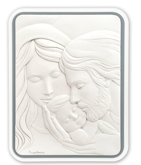 Bongelli preziosi capezzale 30x38 capoletto sacra famiglia grigio
