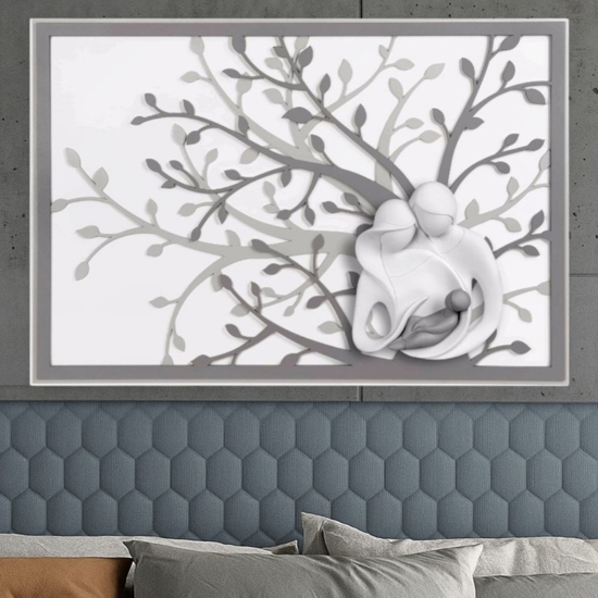 Sacra famiglia capezzale 70x48 grigio capoletto albero della vita