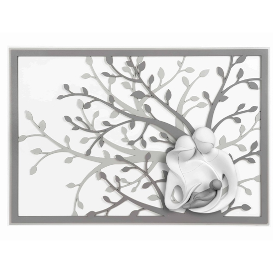 Sacra famiglia capezzale 70x48 grigio capoletto albero della vita