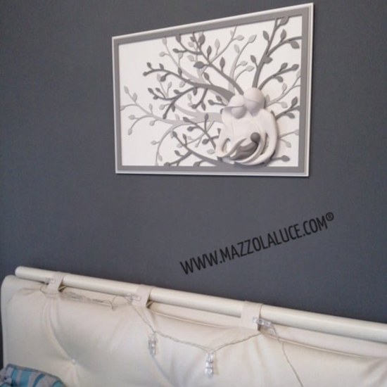 Sacra famiglia capezzale 70x48 grigio capoletto albero della vita