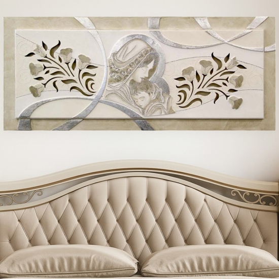 Capezzale classico 155x65 maternita avoro argento quadro camera da letto