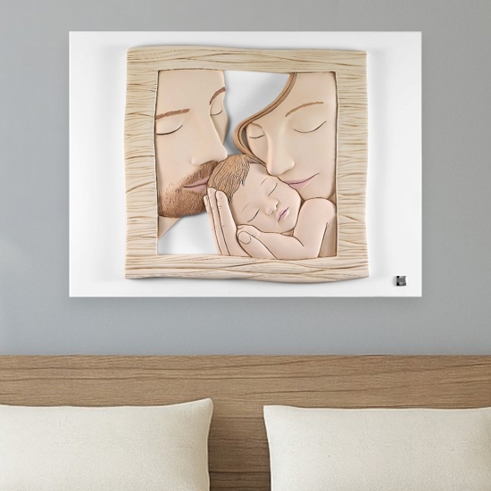 Capezzale 45x35 sacra famiglia colorata quadretto capoletto