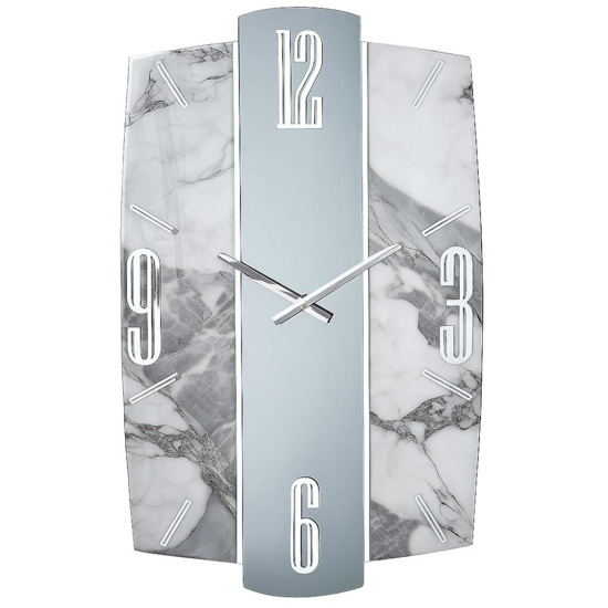 Orologio saturno per parete 74cm effetto marmo specchio