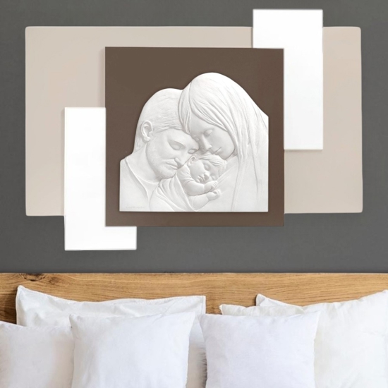 Capezzale capoletto sacra famiglia moderno 100x57 nocciola