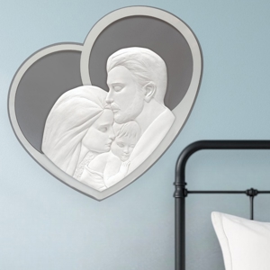 Capezzale moderno sacra famiglia cuore 60x72 grigio bongelli preziosi