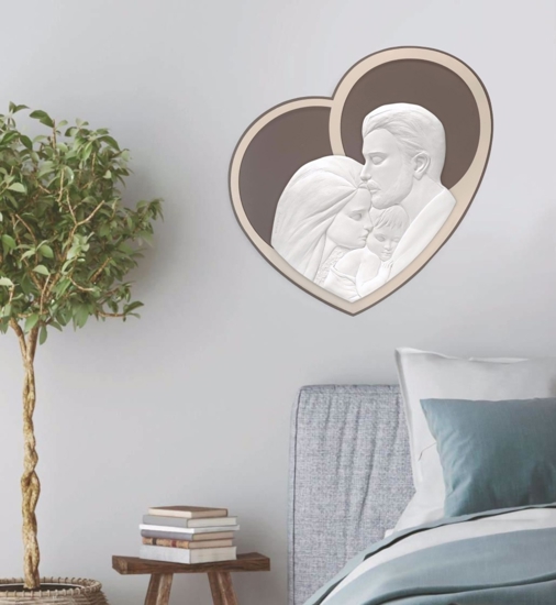Capezzale moderno sacra famiglia cuore 60x72 nocciola bongelli preziosi