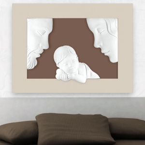 Capezzale bongelli preziosi moderno sacra famiglia nocciola 100x75