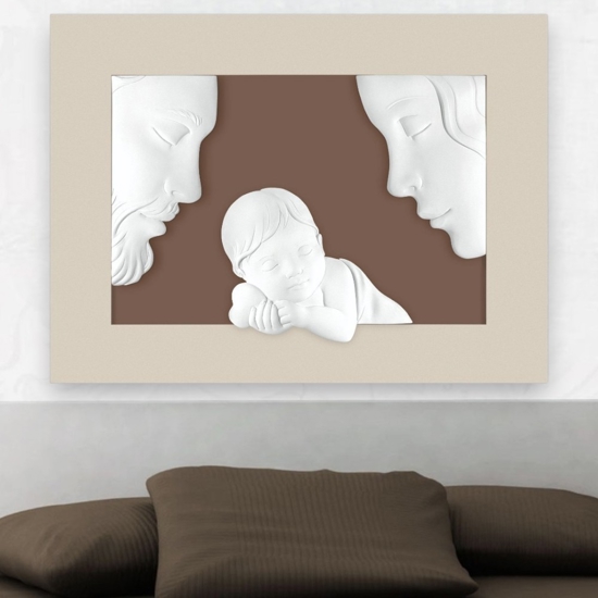 Capezzale bongelli preziosi moderno sacra famiglia nocciola 100x75