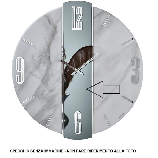 Orologio lola silver da parete 74cm effetto marmo specchio