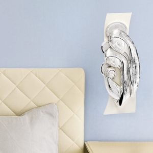 Quadretto camera da letto sacra famiglia 16x6 avorio argento