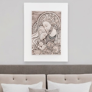 Bongelli preziosi capezzale capoletto 30x40 quadretto sacra famiglia