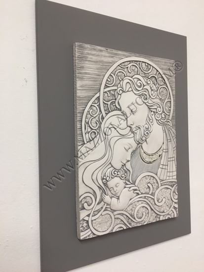 Bongelli preziosi capezzale 30x40 quadretto sacra famiglia grigio