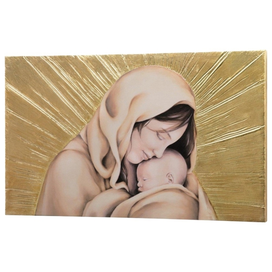 Quadro apezzale capoletto classico maternita foglia oro 100x60