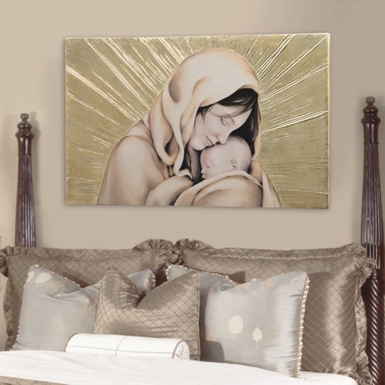 Quadro apezzale capoletto classico maternita foglia oro 100x60