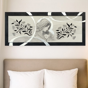 Capezzale classico 155x65 per camera da letto nascita nero argento
