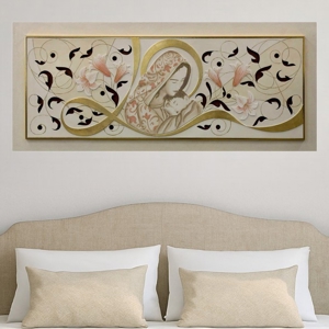 Capezzale classico maternita' oro 155x65 quadro per camera da letto