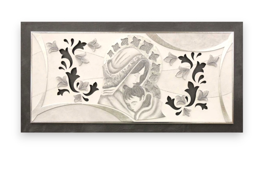 Quadro capezzale per camera da letto classica 120x60 antracite