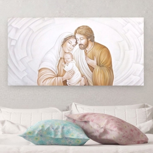 Capoletto classico 120x60 dipinto capezzale sacra famiglia per camera da letto