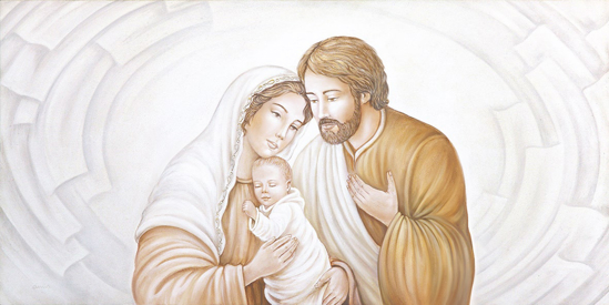 Capoletto classico 120x60 dipinto capezzale sacra famiglia per camera da letto