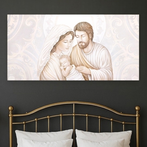 Quadro capoletto sacra famiglia 120x60 capezzale