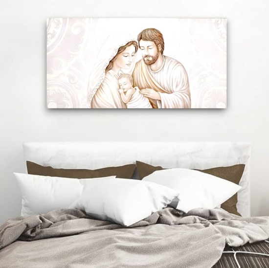 Quadro capoletto sacra famiglia 120x60 capezzale