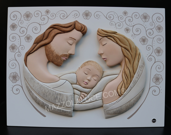 Capezzale sacra famiglia moderna 45x34 capoletto per camera da letto
