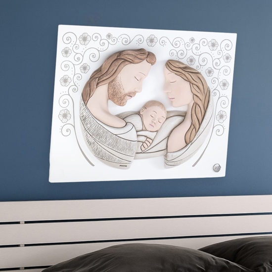 Capezzale sacra famiglia moderna 45x34 capoletto per camera da letto