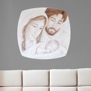 Piccolo capoletto sacra famiglia 40cm sagomato moderno