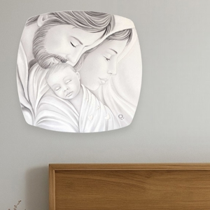 Capezzale 40cm moderno sacra famiglia decorata