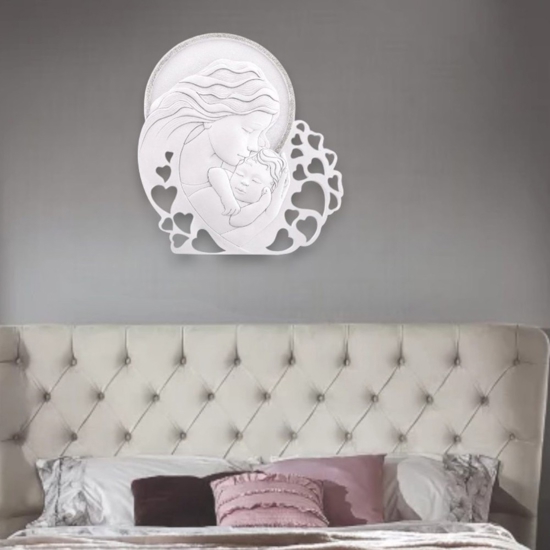 Capezzale quadretto 24x22 cm cuore bianco bongelli preziosi