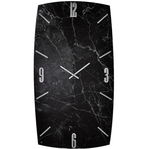 Orologio nero design effetto marmo verticale 150x80 per parete