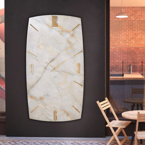 Grande orologio verticale da parete 150x80 effetto marmo