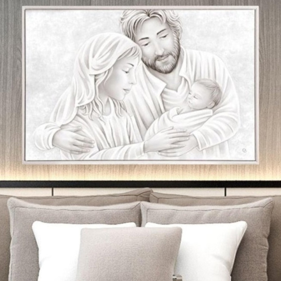 Capezzale sacra famiglia 90x60 quadro per camera da letto