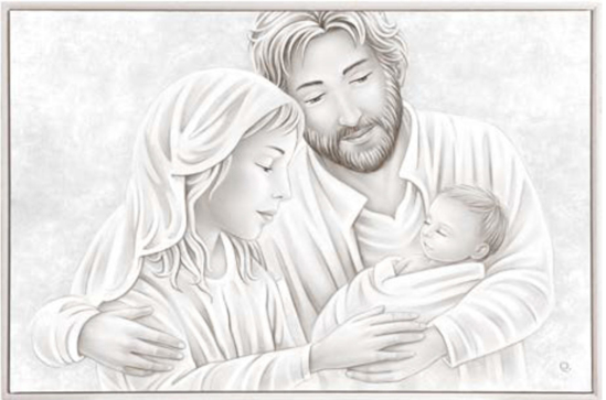 Capezzale sacra famiglia 90x60 quadro per camera da letto