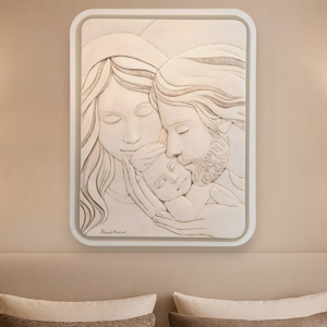 Capezzale moderno 30x38 sacra famiglia nocciola bongelli preziosi