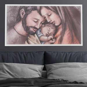 Quadro per camera da letto moderna 110x60 sacra famiglia bongelli preziosi