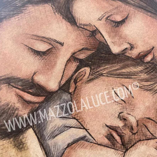 Quadro per camera da letto moderna 110x60 sacra famiglia bongelli preziosi