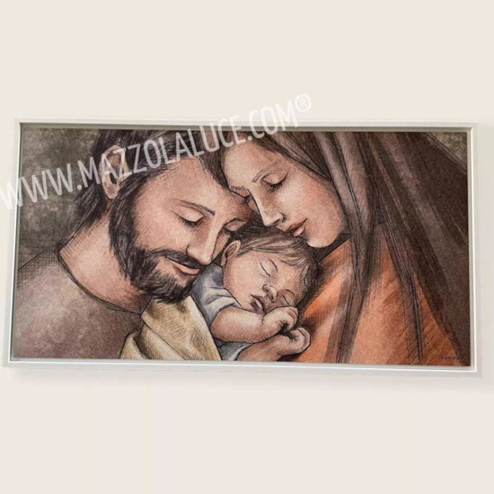 Quadro per camera da letto moderna 110x60 sacra famiglia bongelli preziosi