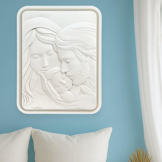 Capezzale capoletto sacra famiglia 45x58 nocciola bongelli preziosi