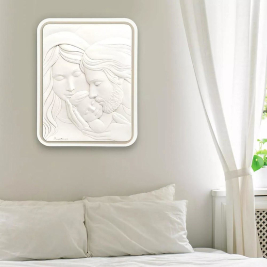Capezzale capoletto sacra famiglia 45x58 nocciola bongelli preziosi